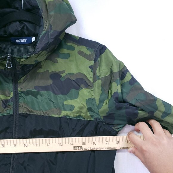 Univibe Boys Black Long Sleeve Full Zip Pockets Camouflage Green Jacket Size XL - Picture 5 of 13